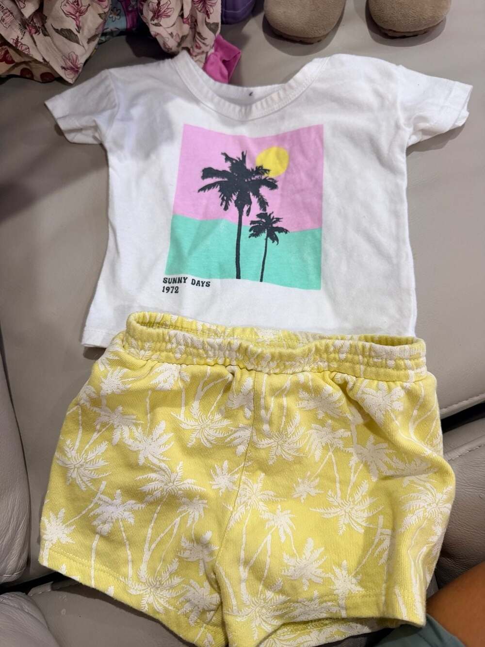 Grayson Mini Palm Tree Print T-Shirt And Shorts Set 3-6m